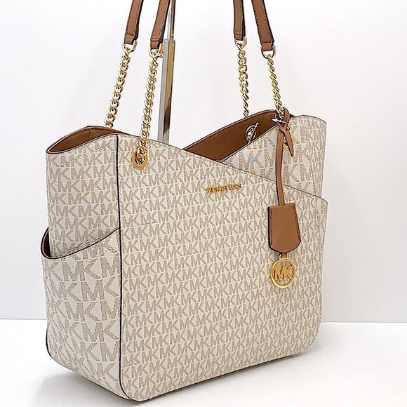 Michael Kors Cream and Brown Shoulder Bag - Picture 5 of 16